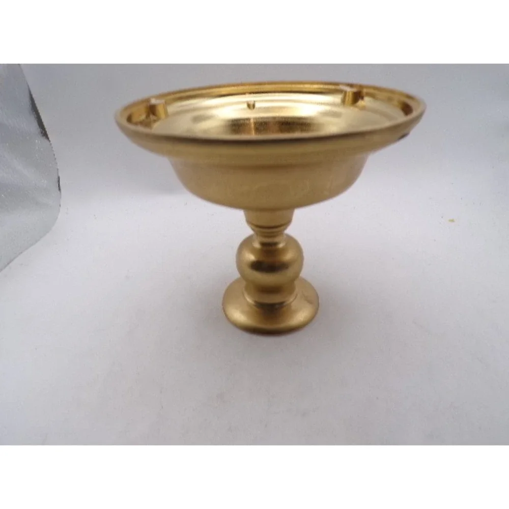 Vintage Gold Metal Taper Candle Holder Pedestal Baluster Stem 4 Inch‎ Tall